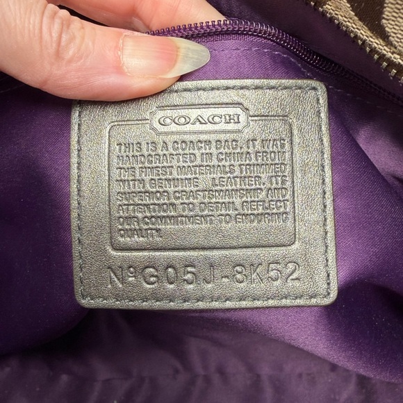 Coach Vintage Signature Canvas Monogram Tote Bag with Metallic and Suede Accents - Picture 9 of 11